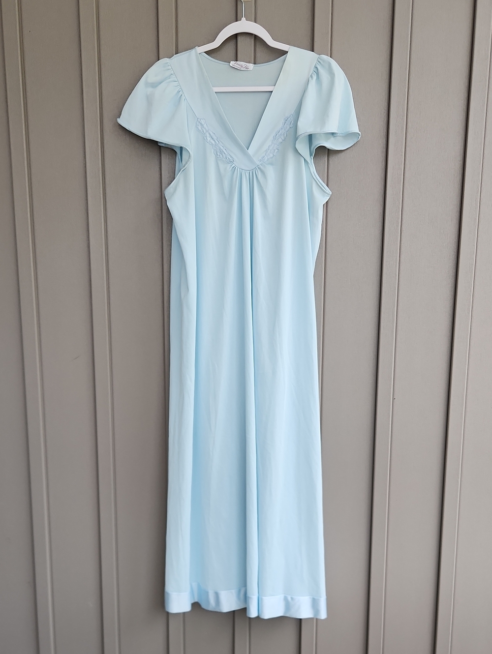 Vanity Fair Light Blue Sheer Top